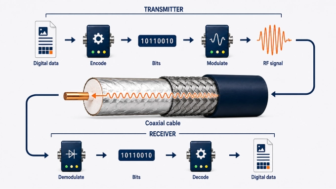 How Is Data Sent Through Coaxial Cable