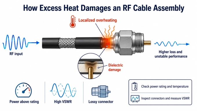 Thermal and High-Power Coaxial Cable Failure