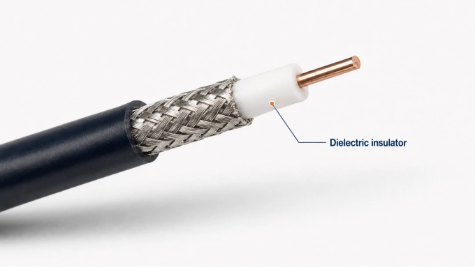 RF coax cable dielectric insulator