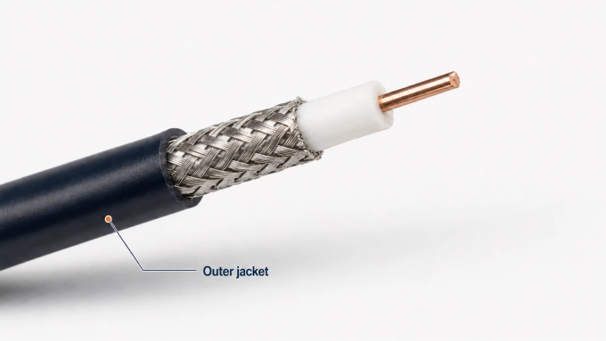 RF coax cable outer jacket