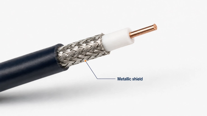 RF coax cable metallic shield
