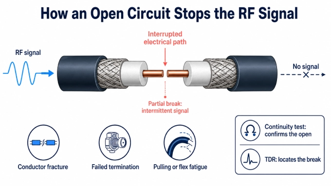 Open-Circuit Coaxial Cable Failure