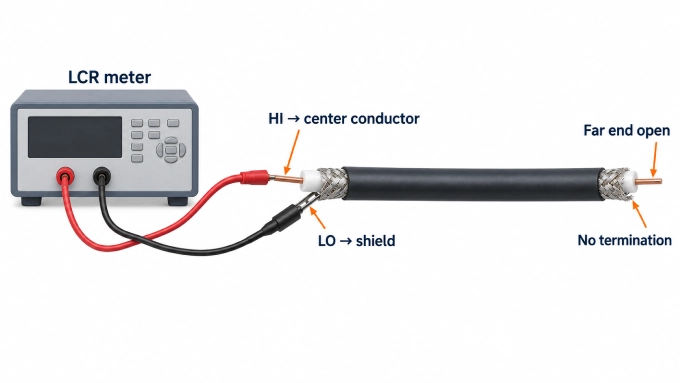 coaxial cable capacitance per meter