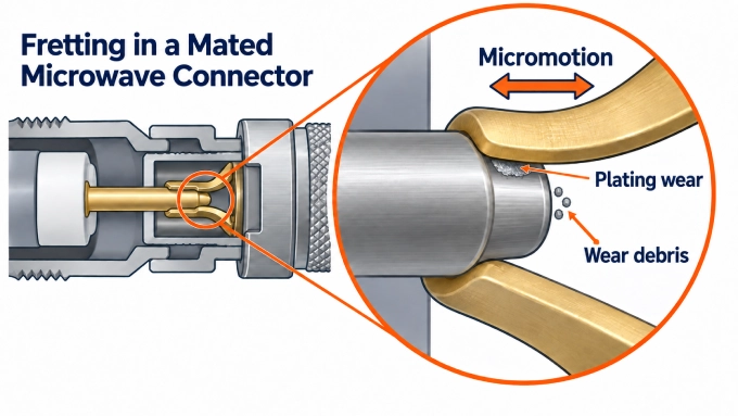 microwave connector fretting and contact integrity