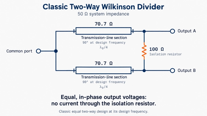 Wilkinson RF power divider