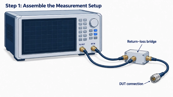 Configure spectrum analyzer and tracking generator